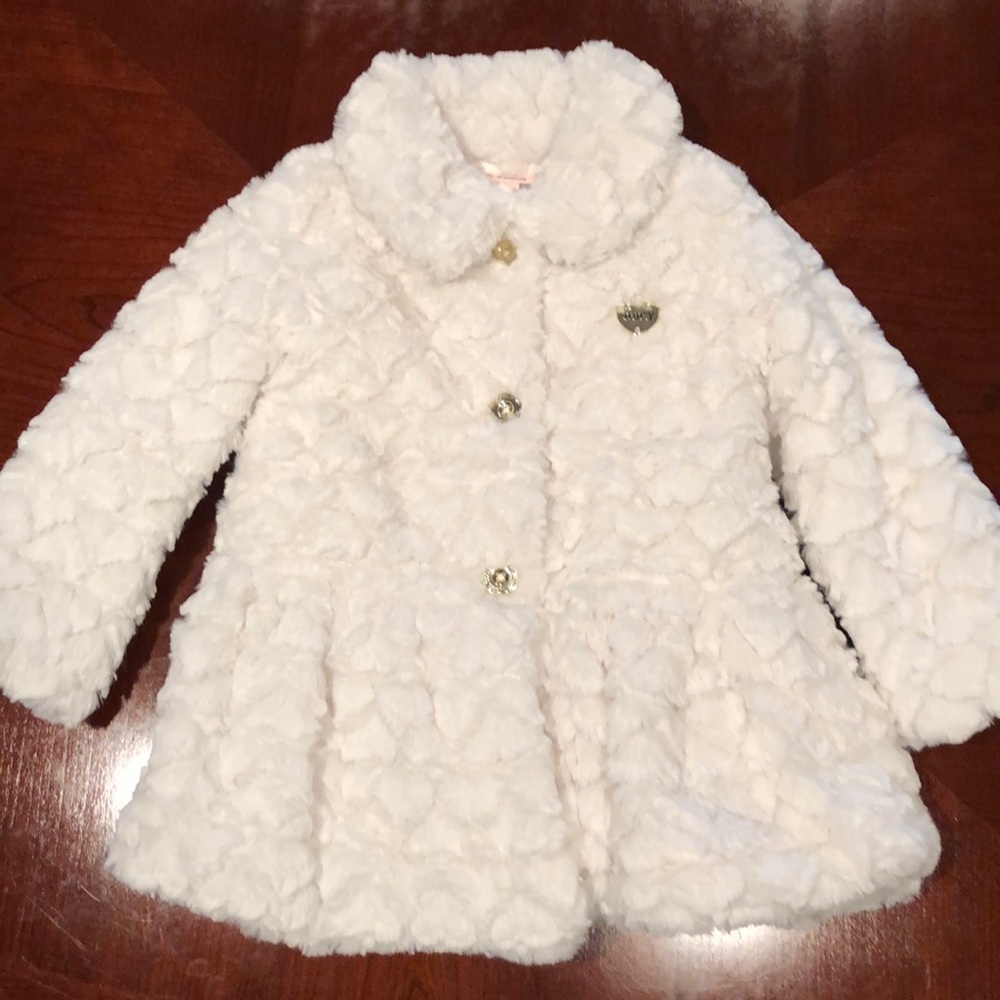 Juicy Couture white faux fur coat - toddler size 4